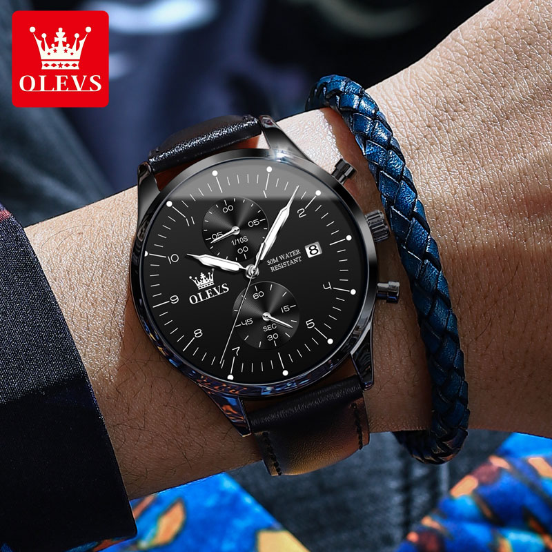 OLEVS 2880 Casual Fashion Men' - Leather Bracelet review and price