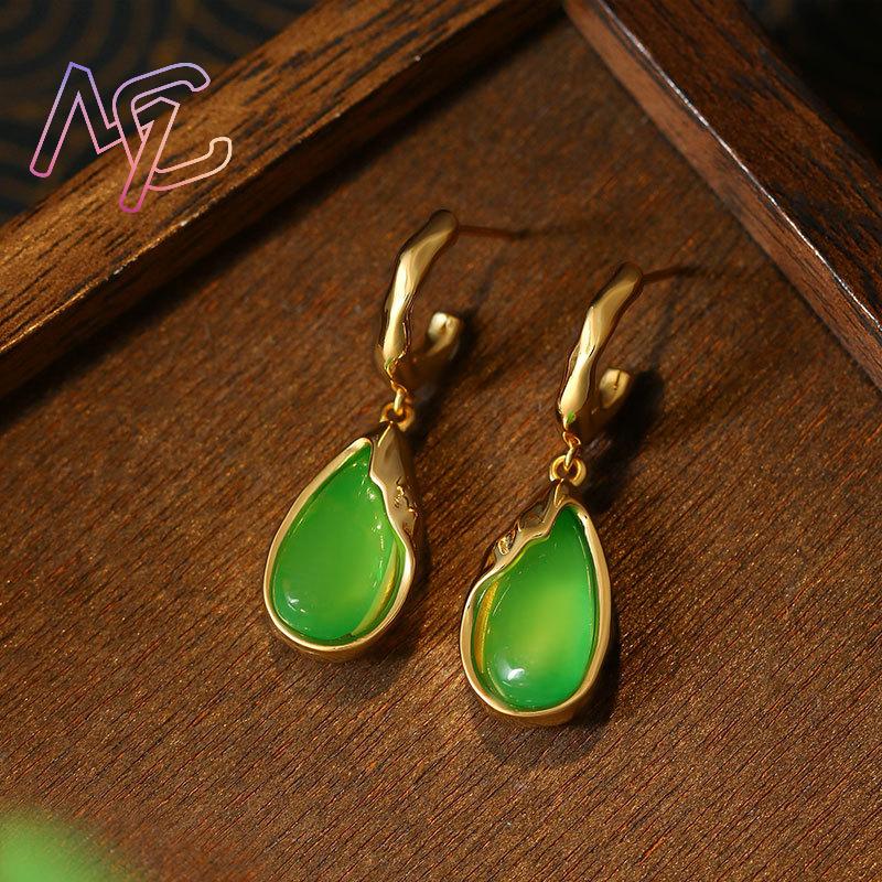 Green Real Jade Water Drop Ear - Drop Earrings review and price