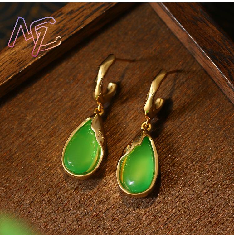 Green Real Jade Water Drop Ear - Drop Earrings review and price