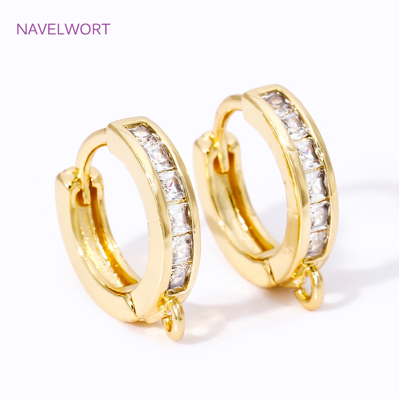 18K Gold Plated Inlaid Zircon  - Hoop Earrings review and price