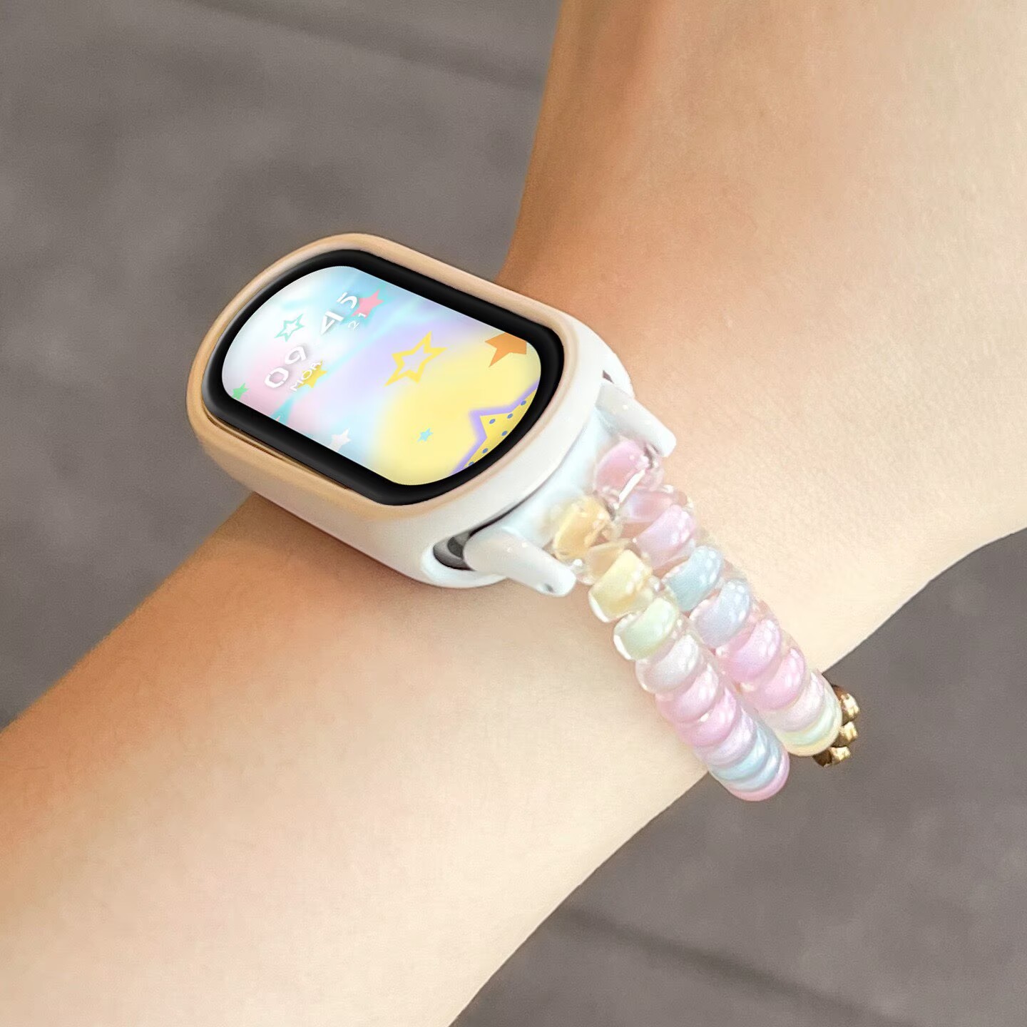 Candy Gradient Flat Bead Strap - Jewelry Watches For Kids review and price