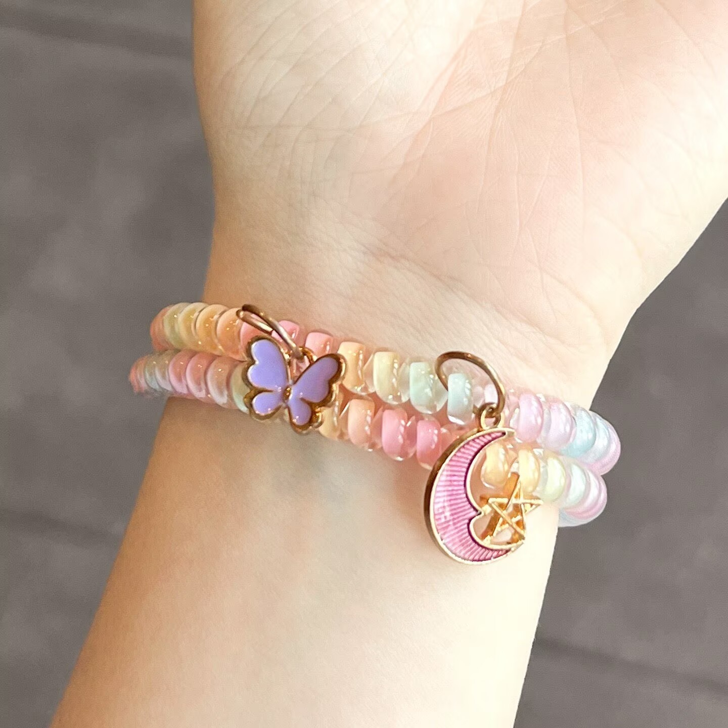 Candy Gradient Flat Bead Strap - Jewelry Watches For Kids review and price