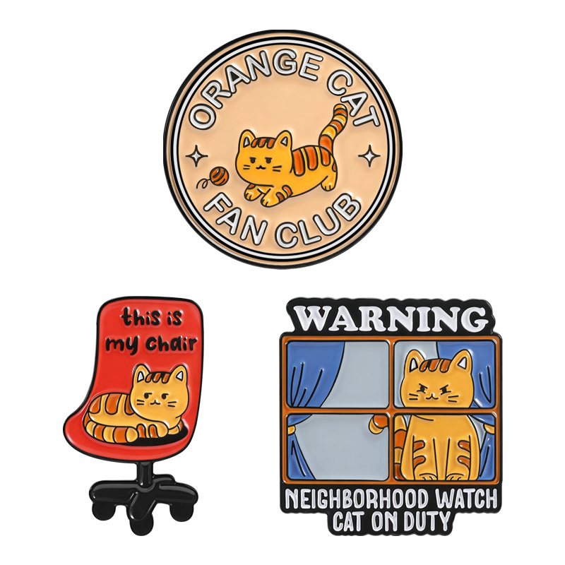 Orange Cat Fan Club Enamel Pin - Jewelry Watches For Kids review and price